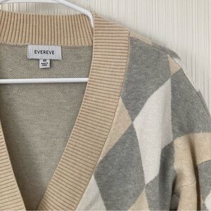 Evereve Argyle Cardigan Sweater XS